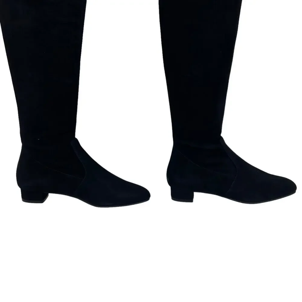 New Stuart Weitzman Genna 25 Over-the-Knee Black Stretch Suede Boots Size 36/5.5